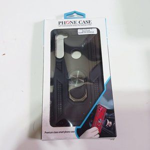 Phone case black Moto G stylus hard caase with built in finger ring
